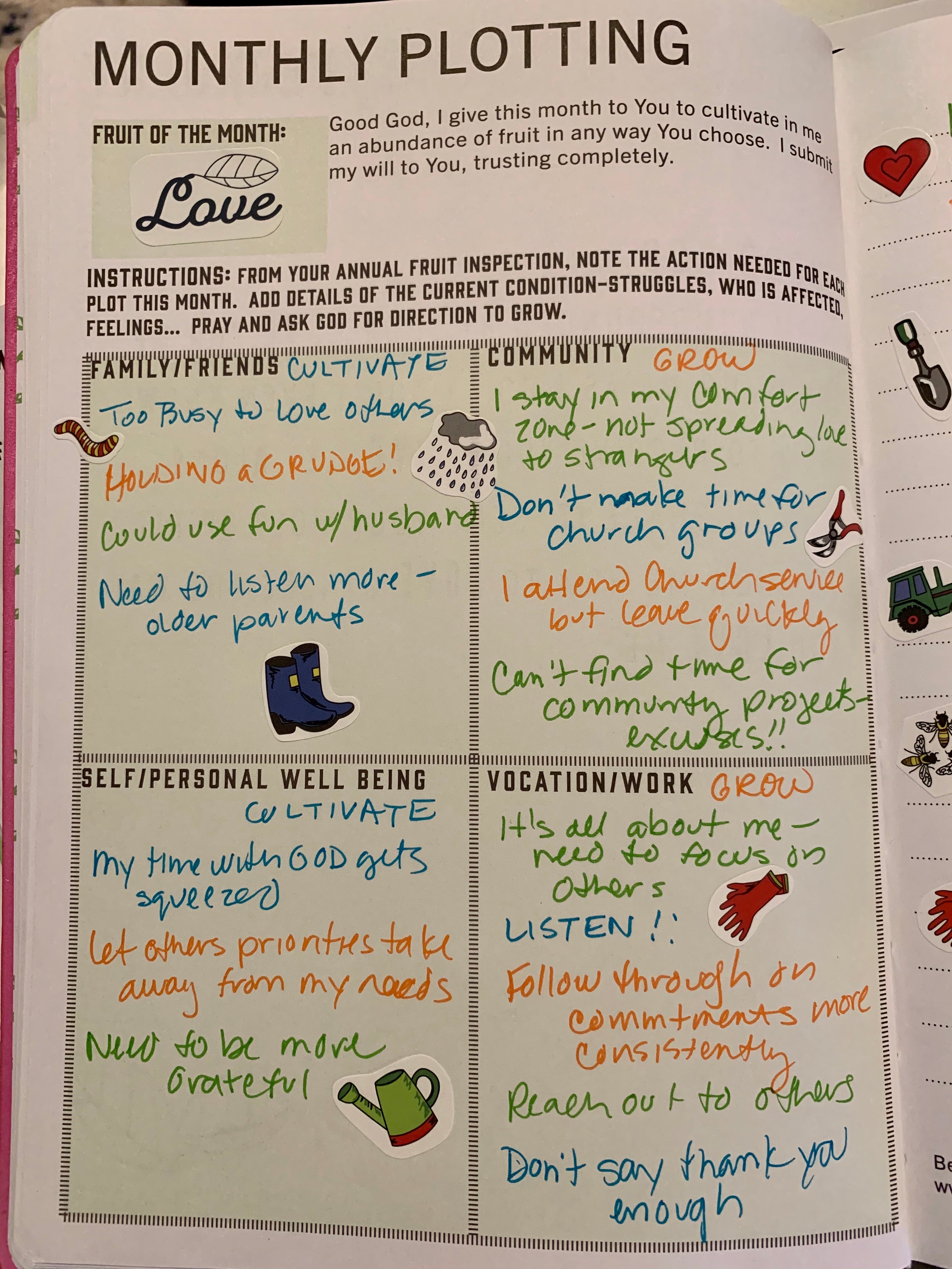 Monthly Planning Spiritual Seeds Planner